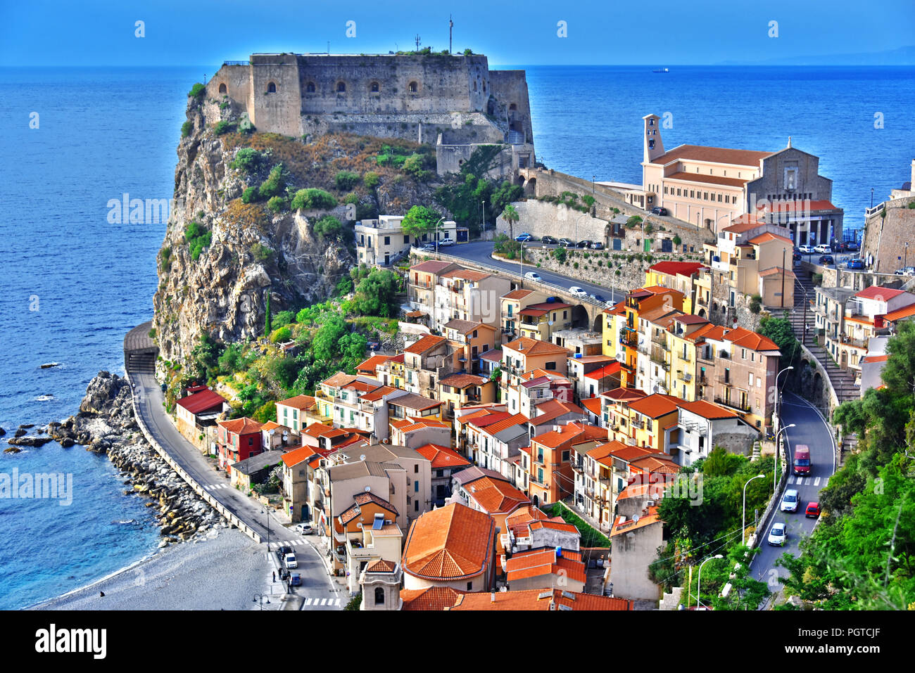 La Ciudad De Scilla En La Provincia De Reggio Calabria Italia