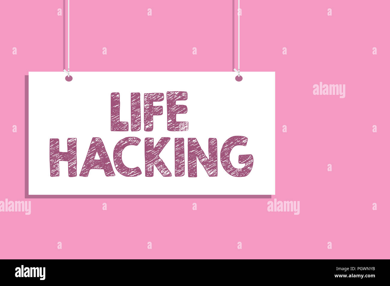 Anuncio de escritura texto mostrando la vida Hacks. Concepto Significado  Solución Hacking Hack truco para ayudar a la eficiencia lagrimal escrita la  carta una nota de papel Fotografía de stock - Alamy