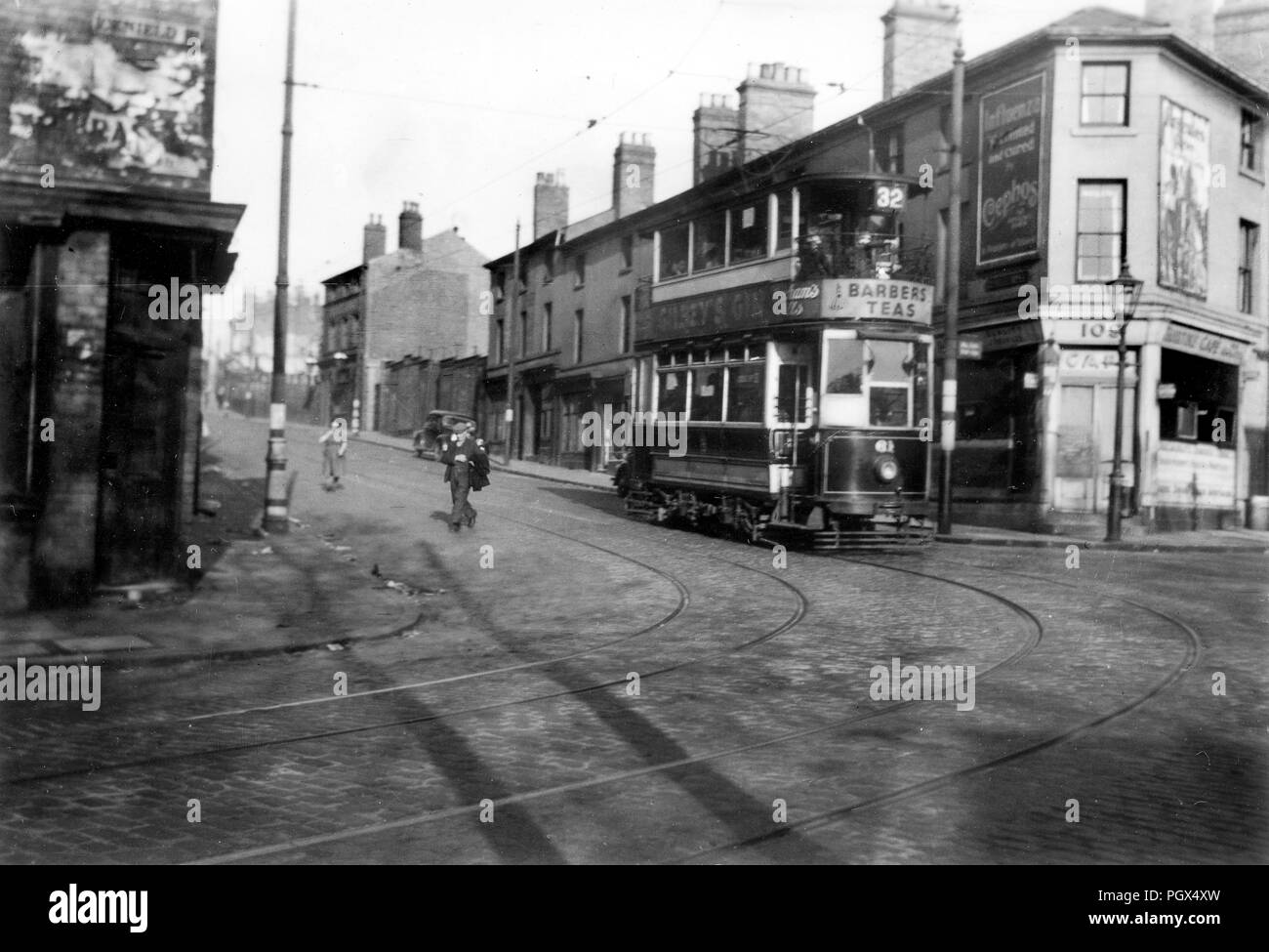 Birmingham Corporation tranvía en Lodge Road route 1946 Foto de stock