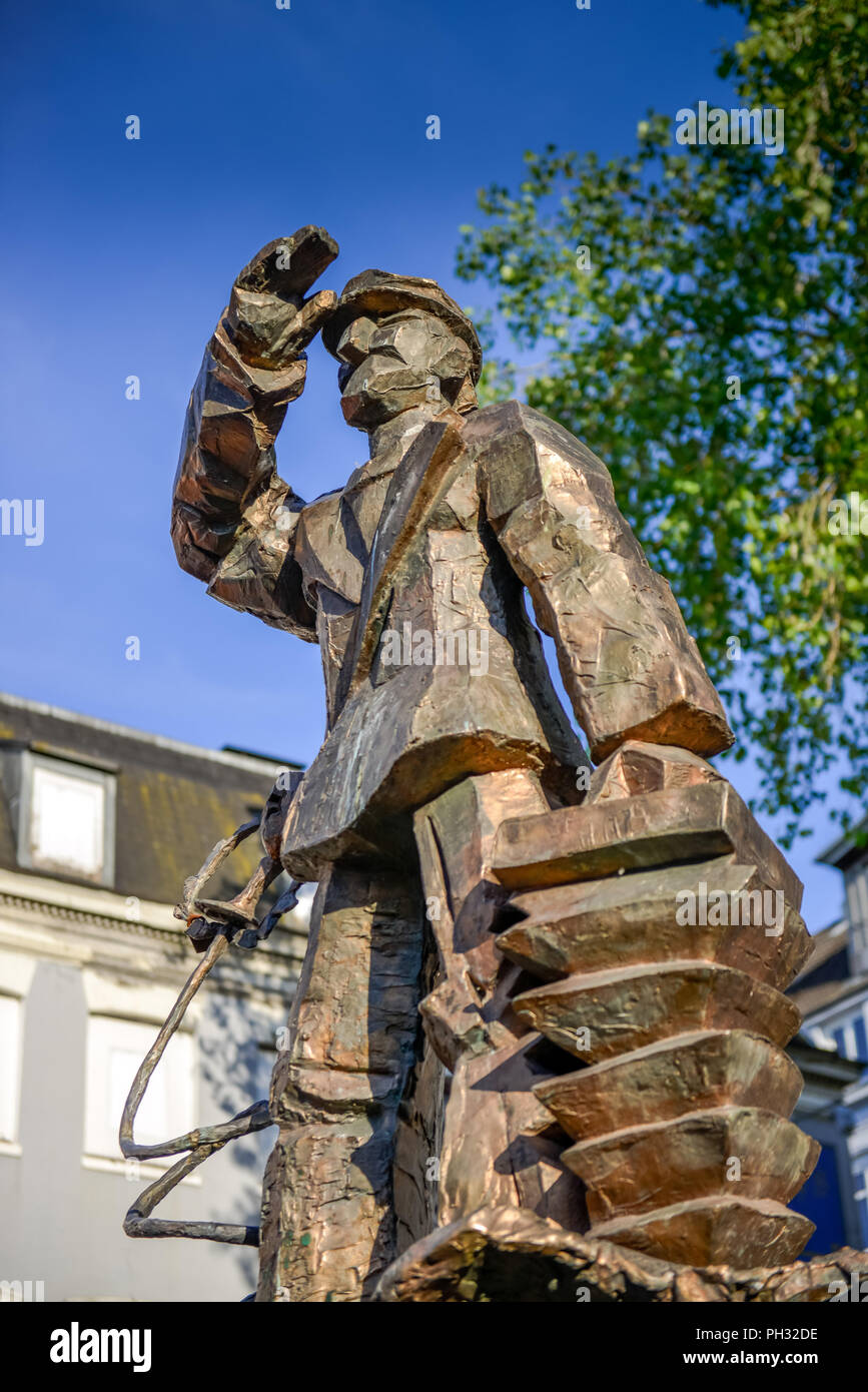 Hans-Albers-estatua, Hans-Albers-Platz, St. Pauli, Hamburgo, Alemania Foto de stock