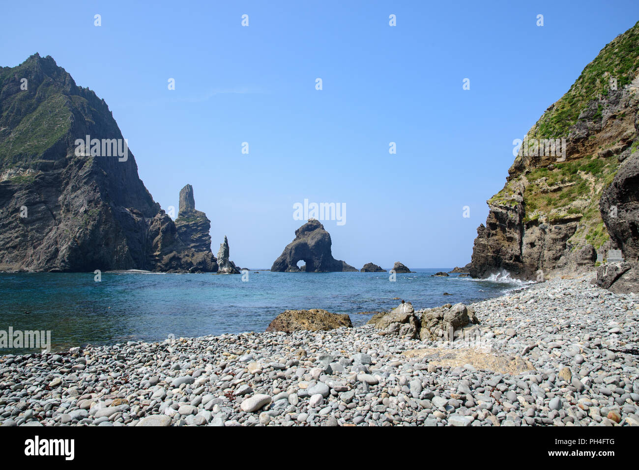 Dokdo. Una hermosa isla en el extremo oriental de Corea. Foto de stock