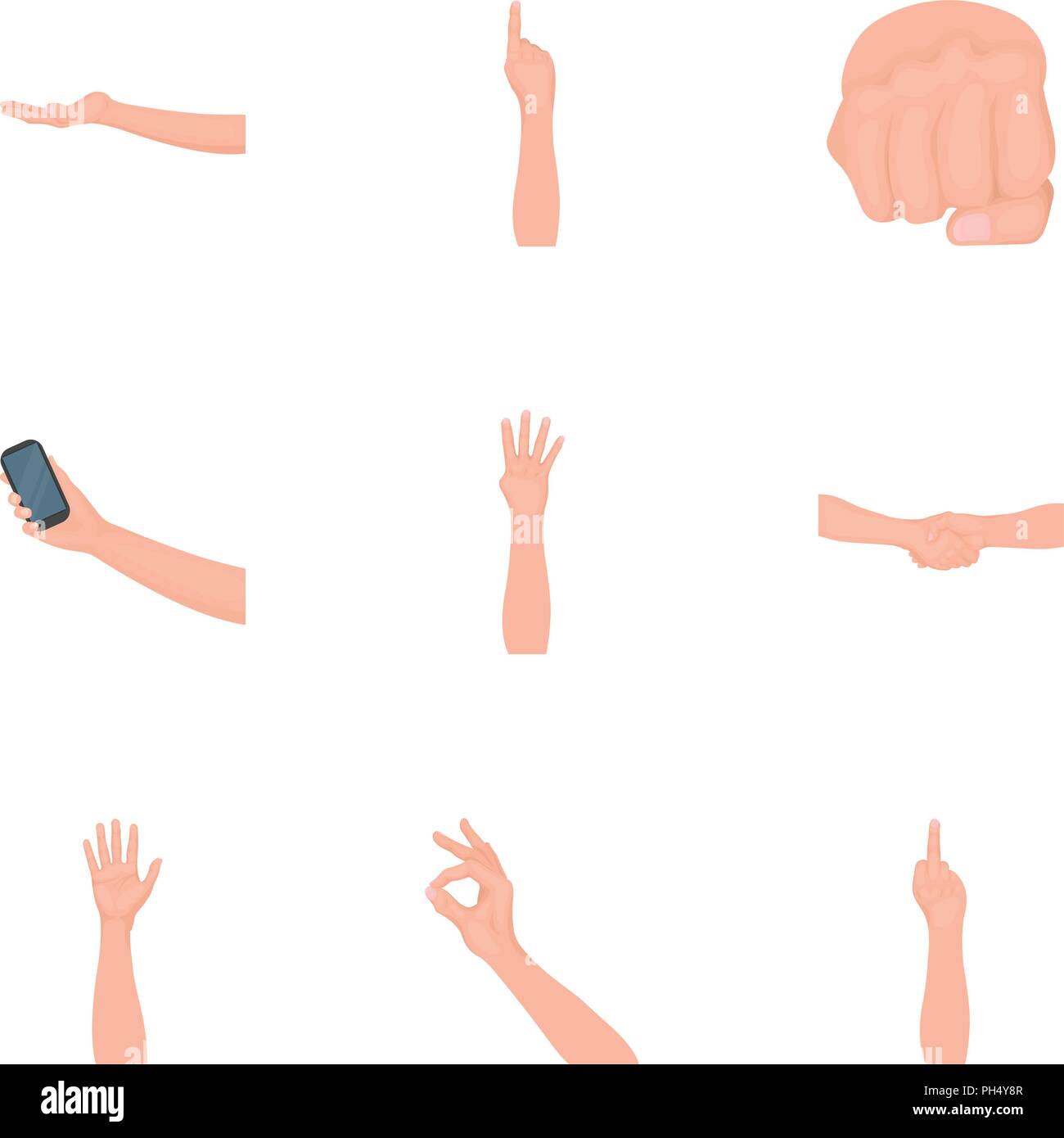 Ilustración vectorial de sordos y mudos alfabeto, designación de letras en  inglés con las manos, Internacional de ABC, ASL Lenguaje de Señas Americano  Imagen Vector de stock - Alamy