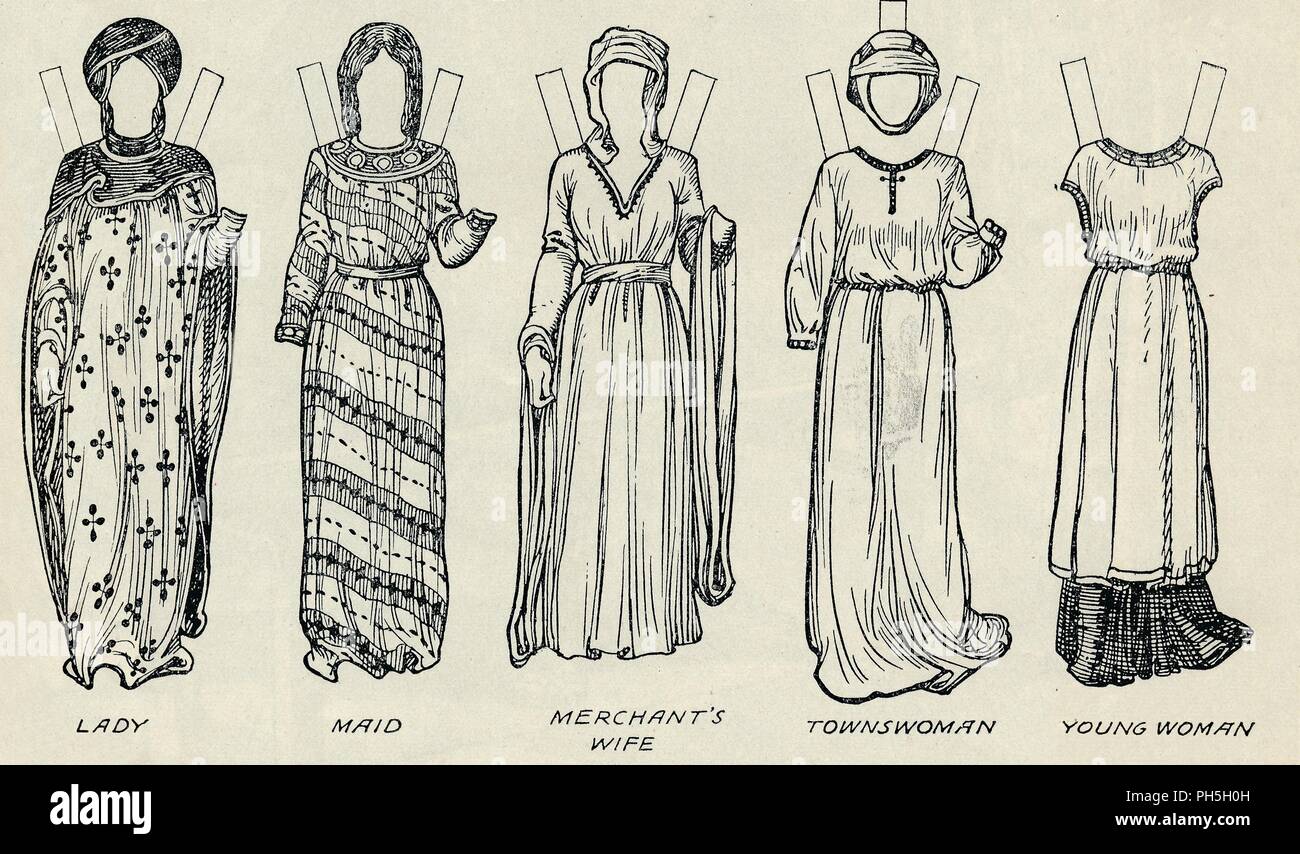 La Gran Galería de la británica: variado vestuario Vestuario usado en época  normanda', C1934. Artista: Desconocido Fotografía de stock - Alamy