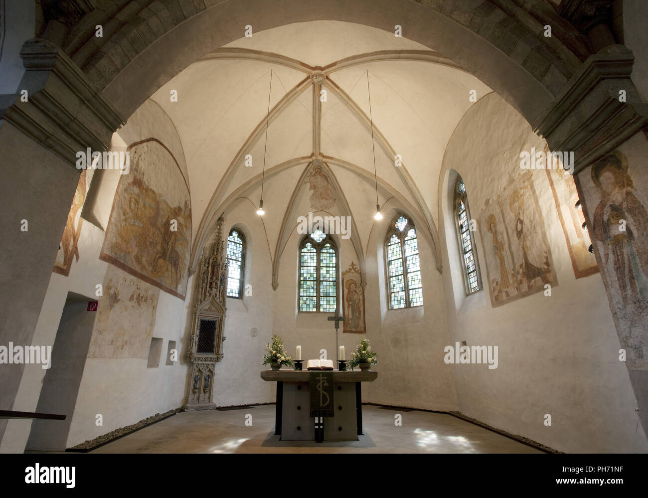 La iglesia del pueblo Stiepeler en Bochum, en Alemania. Foto de stock