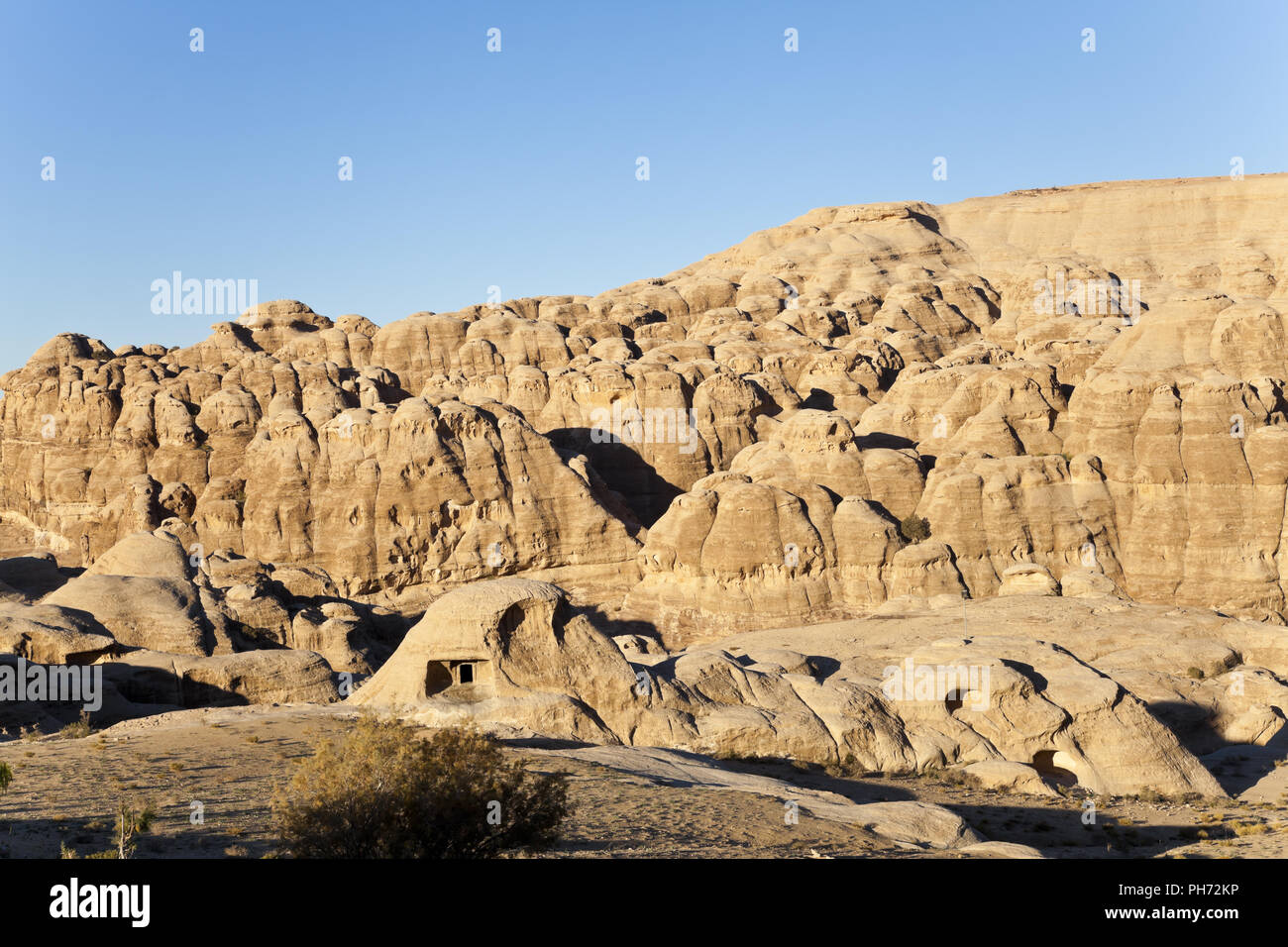 La topografía de la zona en Petra (Jordania) Foto de stock