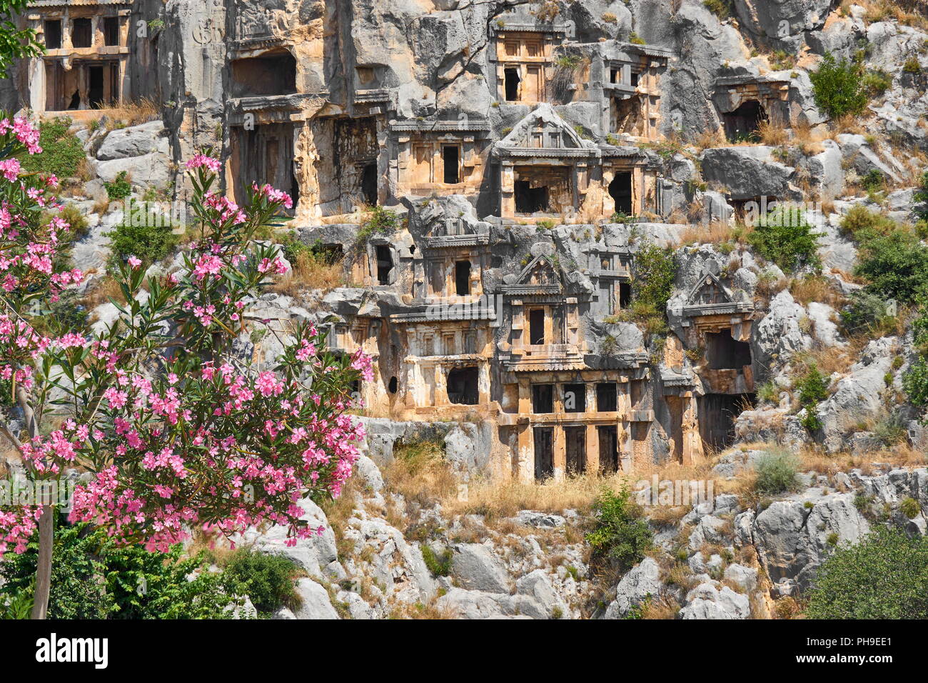 El licio tumbas de roca, Myra (Demre), Turquía Foto de stock