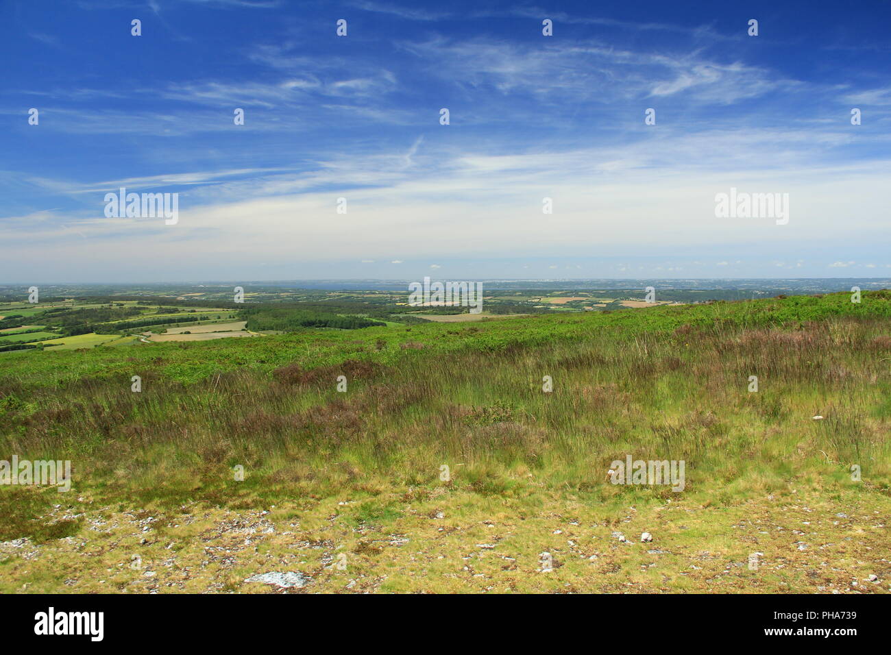 Paisaje de Bretaña - vista desde Menez Hom Foto de stock