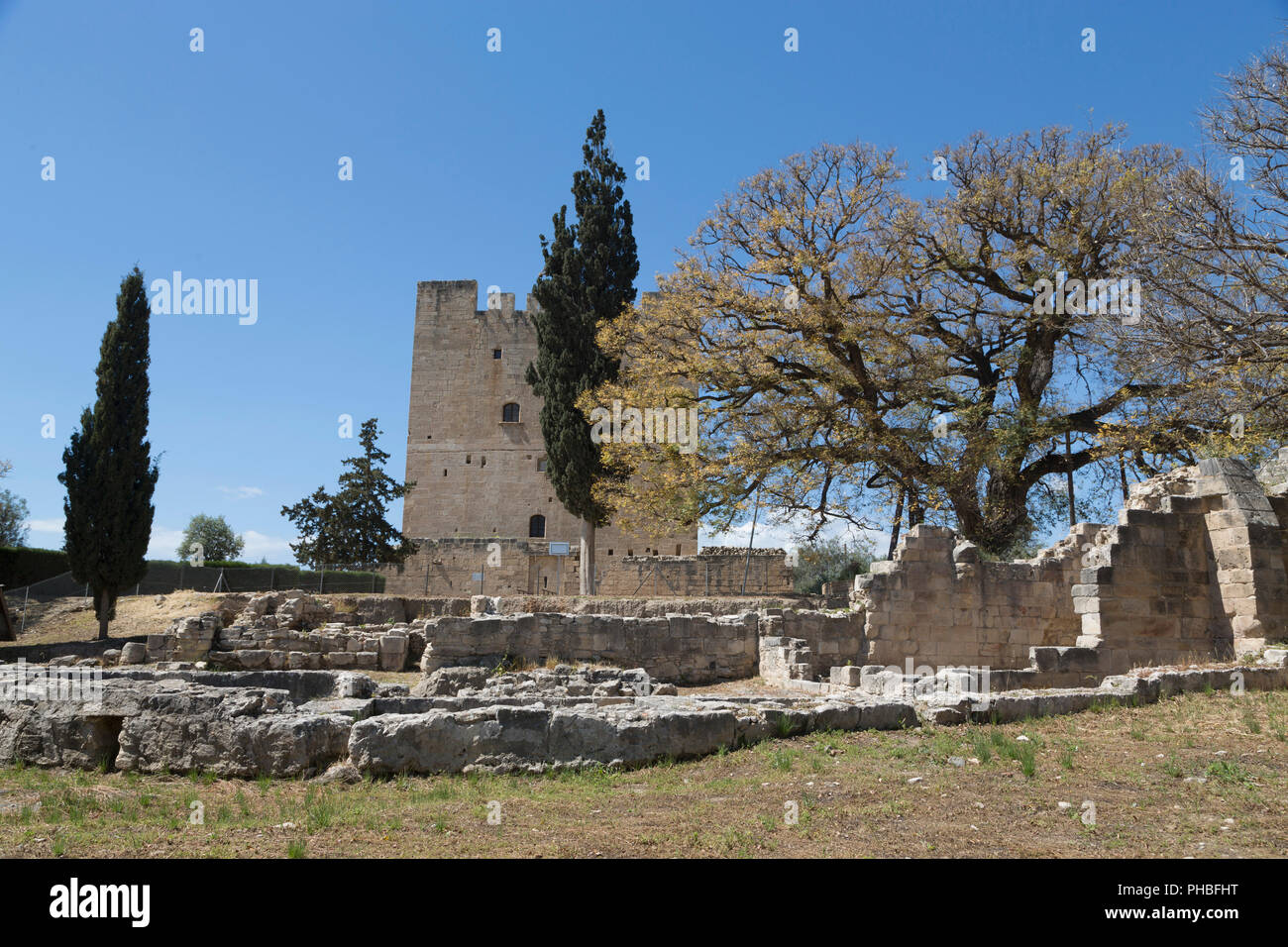 El castillo Kolossi en el sur de Chipre, el Mediterráneo, Europa Foto de stock