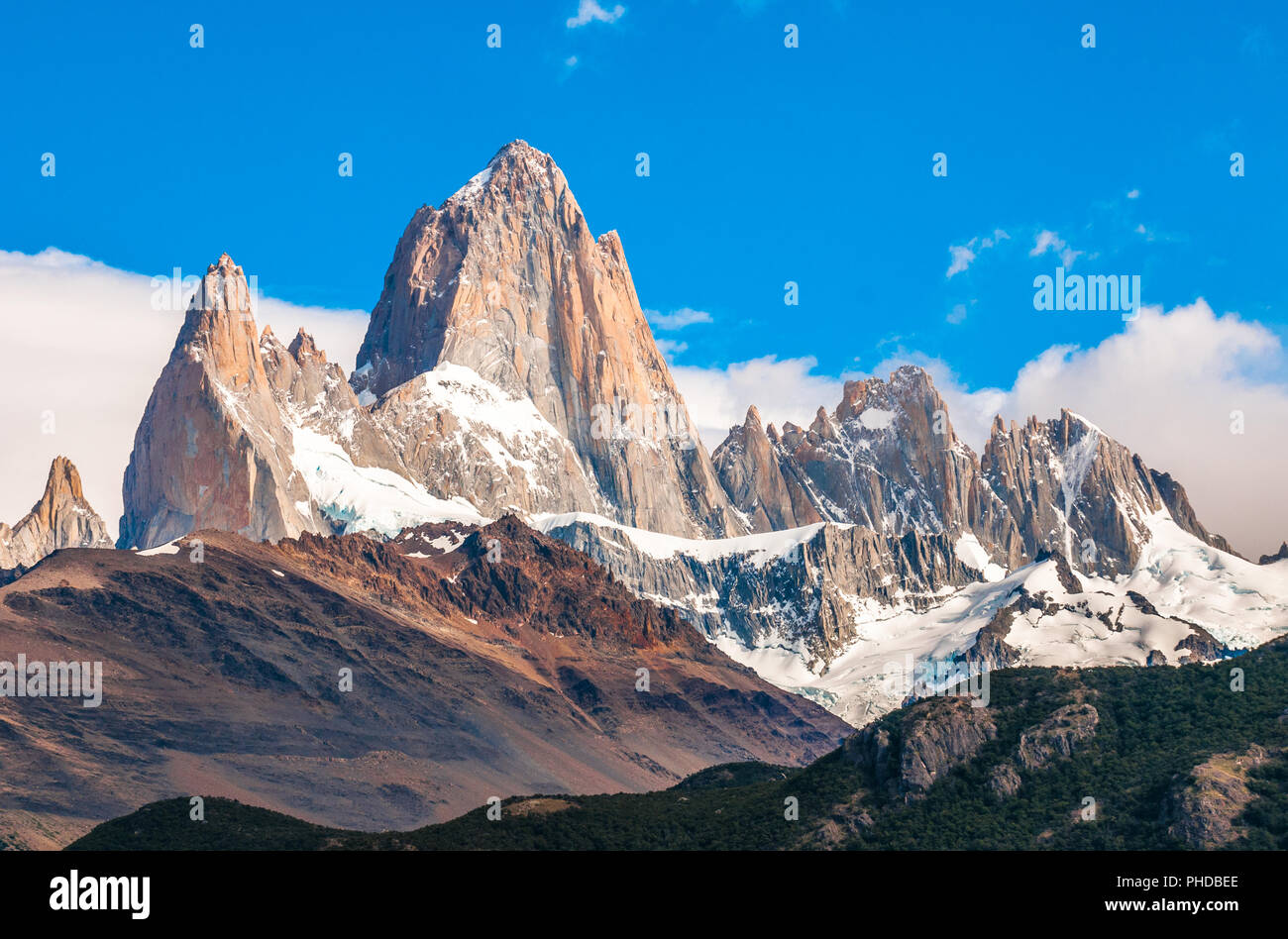 Monte Fitz Roy, El Chalten, Patagonia, Argentina Foto de stock