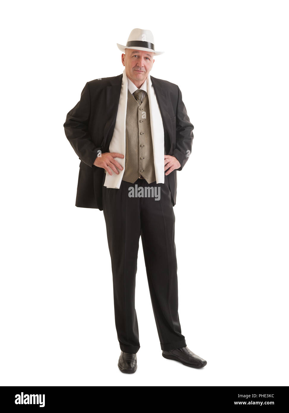 Empresario en un traje de negocios retro Foto de stock
