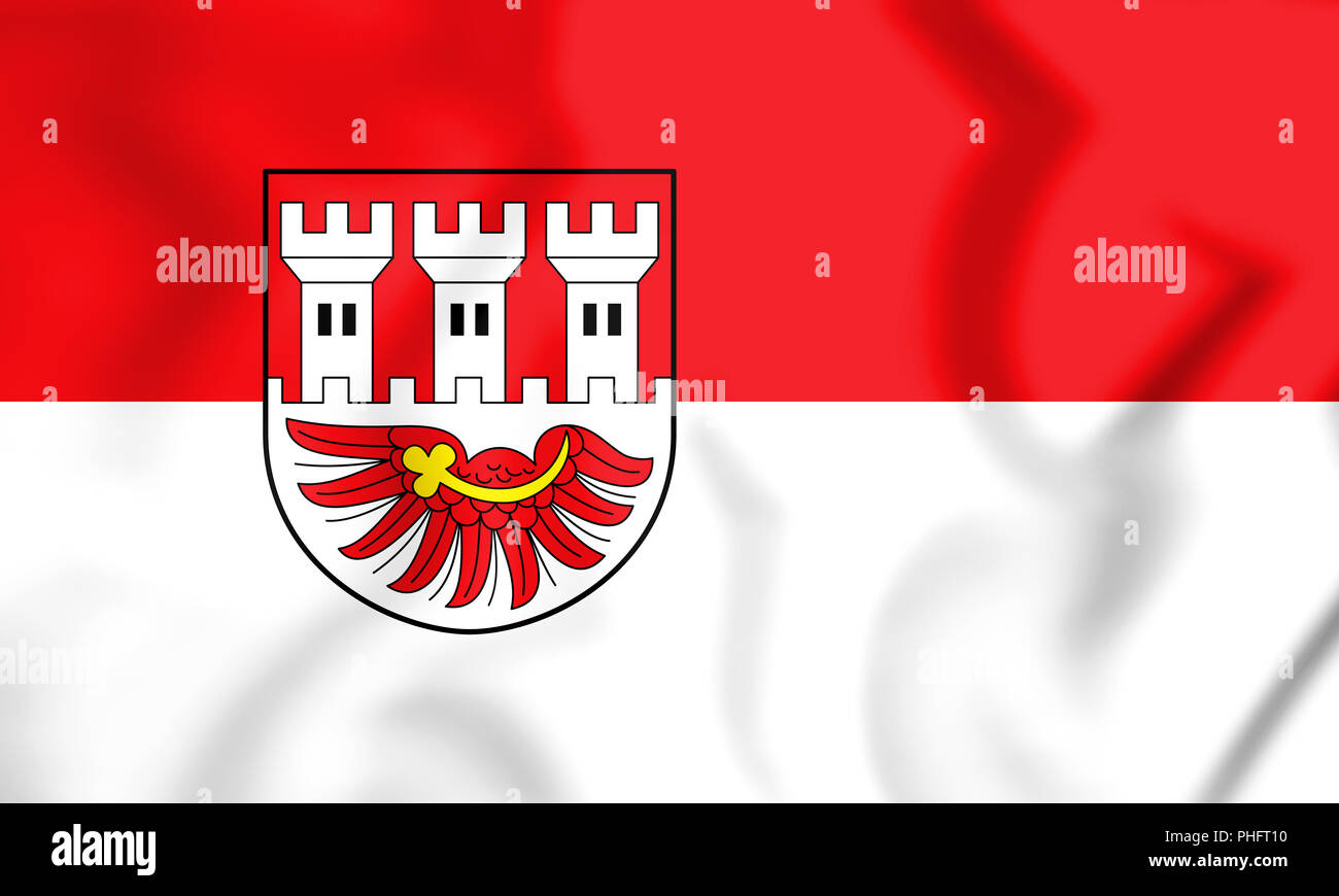 3D Bandera de Porta Westfalica (Renania del Norte-Westfalia), Alemania. Ilustración 3D. Foto de stock