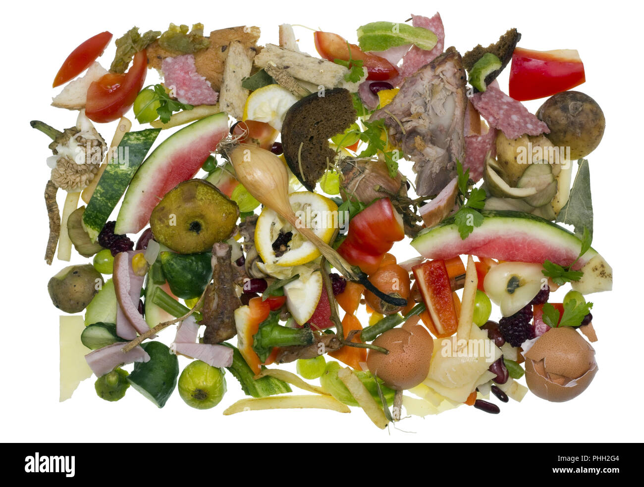 Los residuos de los alimentos que quedan después de cocinar Foto de stock