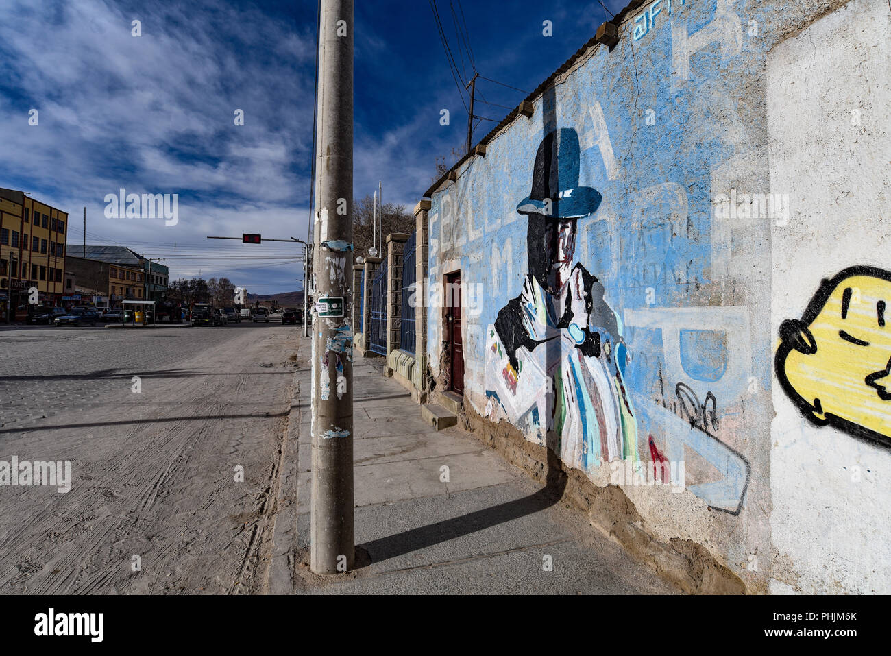 Colorido Arte Urbano Representando Una Senora Andina Con La