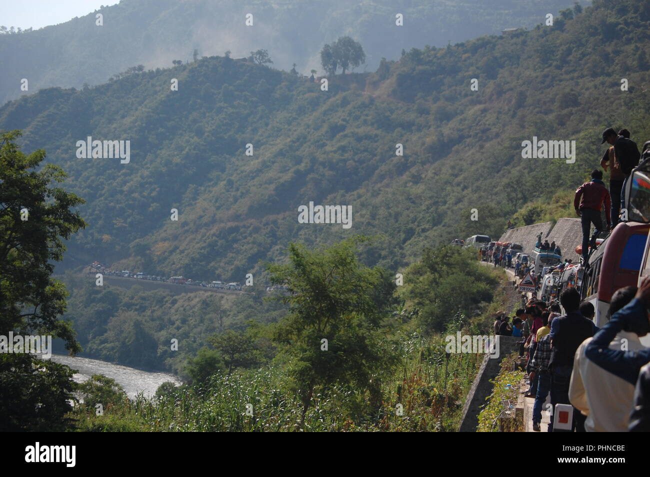 A lo largo de la autopista, Sindhuli, Nepal Foto de stock