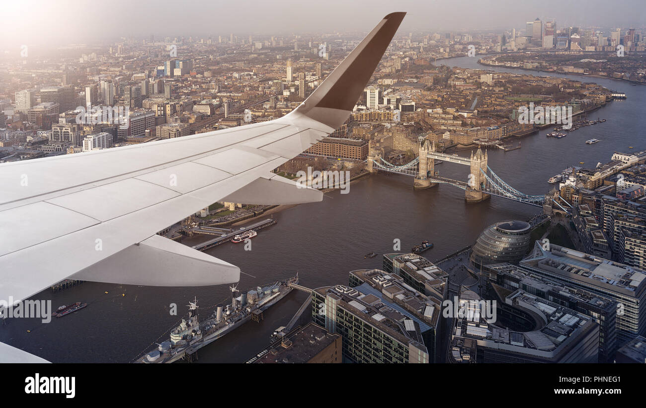 Vista aérea del paisaje urbano de Londres Foto de stock