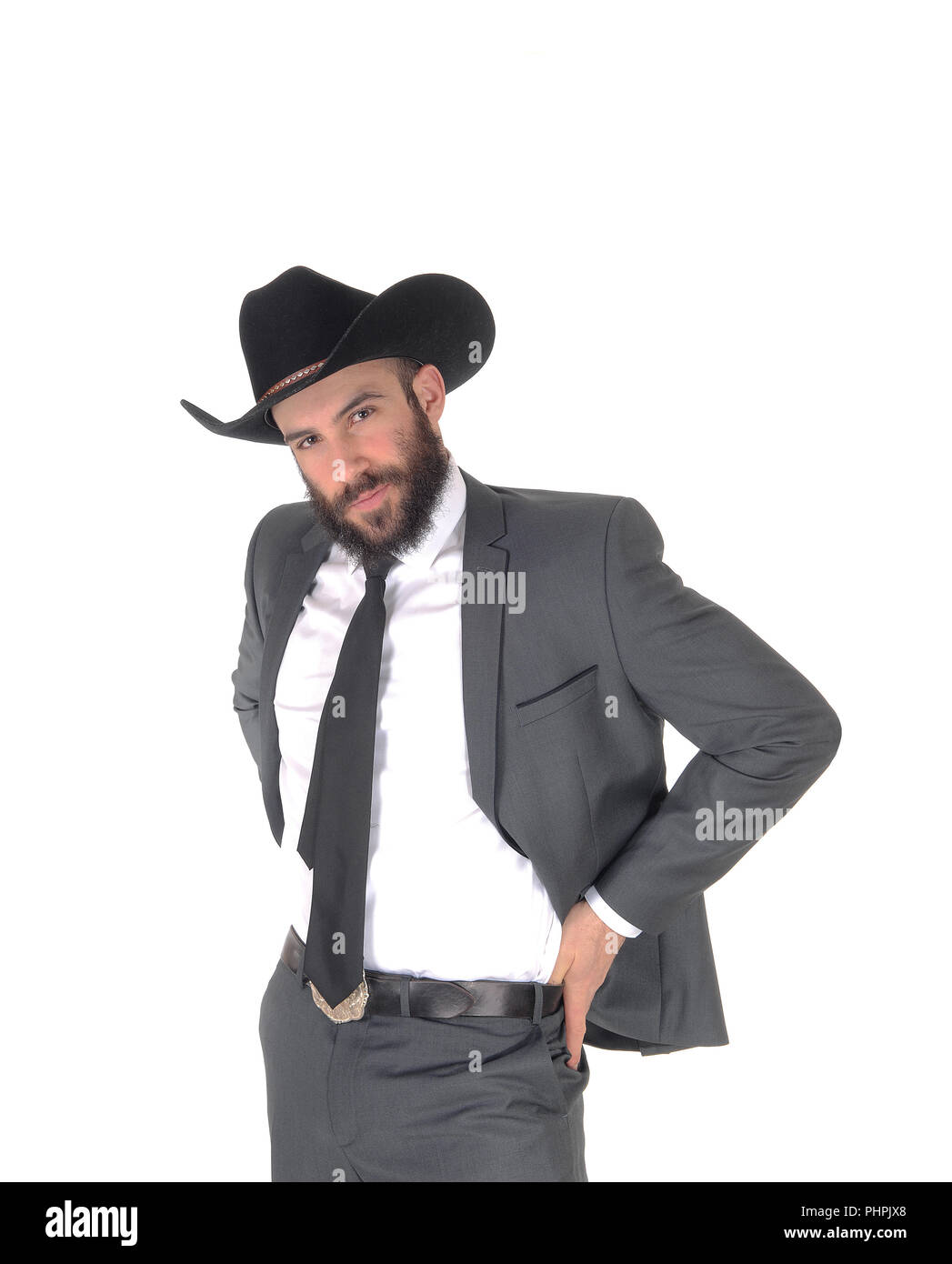 Retrato de un hombre en un traje y sombrero Fotografía de stock - Alamy