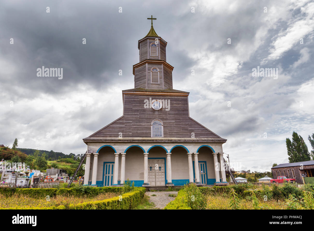 Iglesia de madera de Nuestra Señora de Gracia de Nercon (1879), isla de