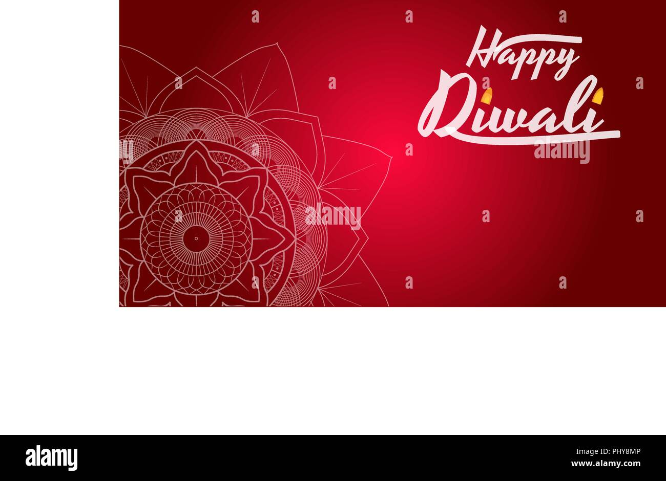 El Festival de Diwali, prospectos, tarjetas de felicitación con plantilla de fondo Mandala Ilustración del Vector