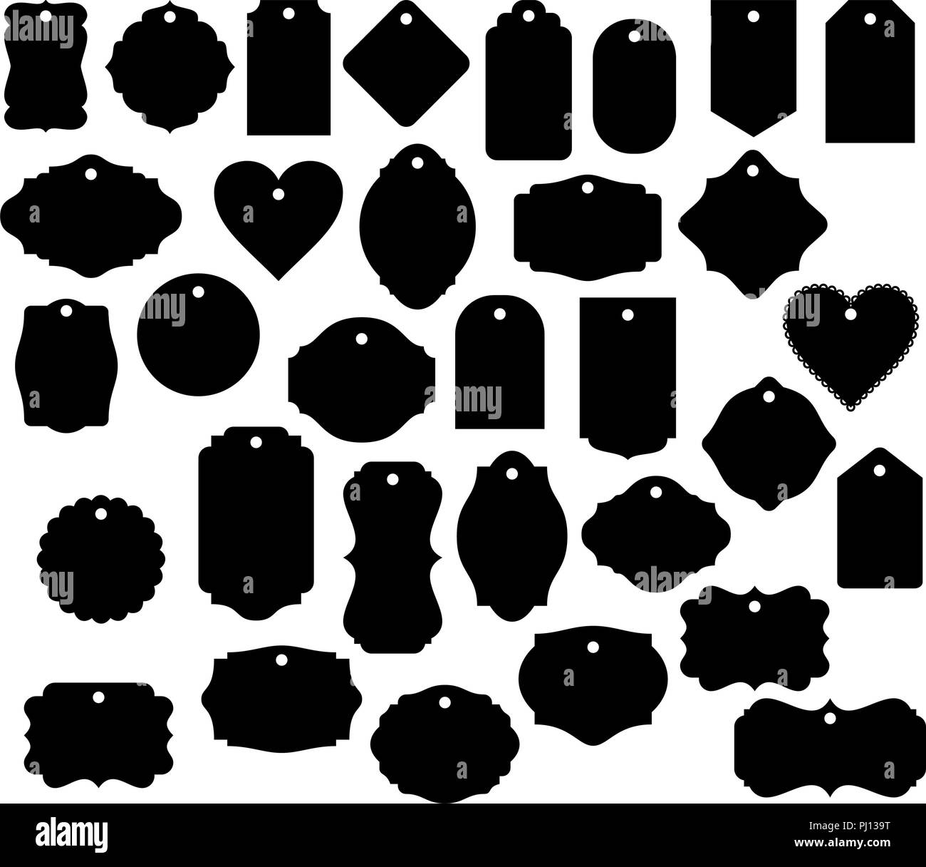 Etiqueta del regalo formas prediseñadas vectoriales aislado etiqueta de  equipaje etiqueta decorativa Imagen Vector de stock - Alamy