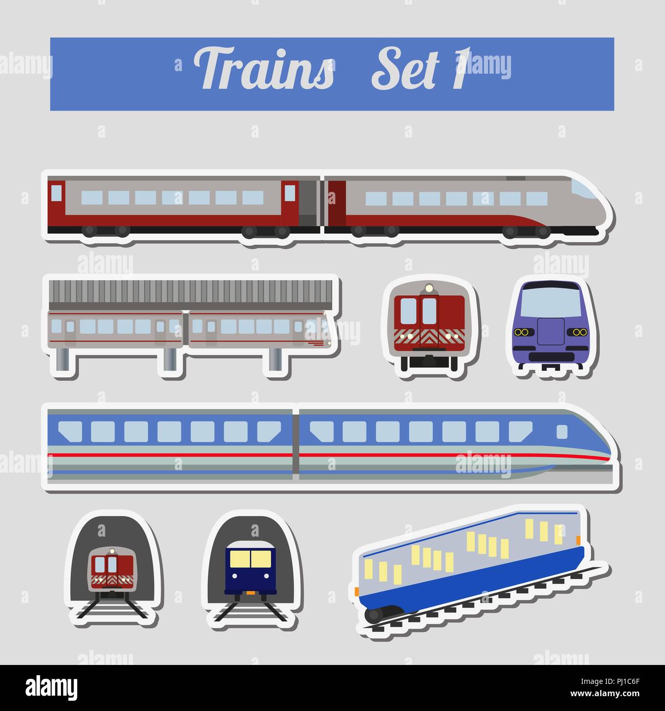 Formar el conjunto de iconos. Metro, monorail, transporte por funicular. Ilustración vectorial Ilustración del Vector