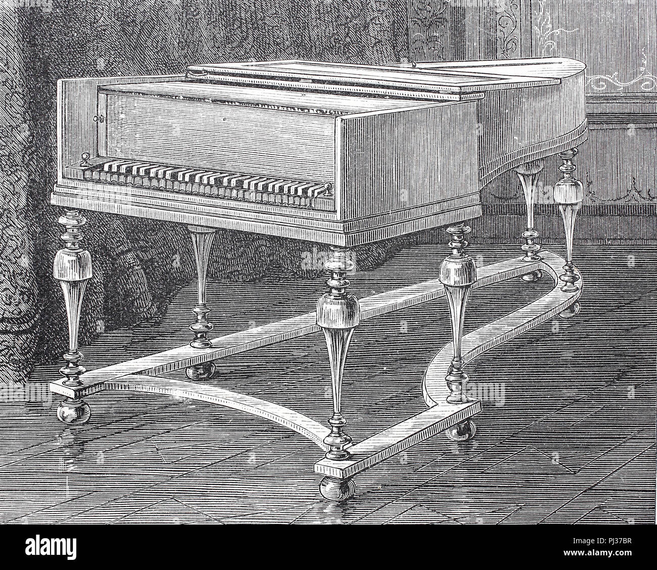 Un piano realizadas por la empresa Silbermann, 1890, mejor reproducción  digital de un original desde el año 1895 Fotografía de stock - Alamy