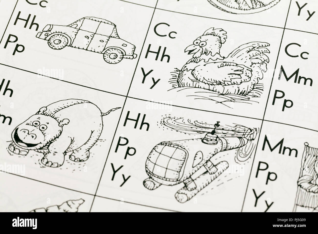 El nivel preescolar alfabeto inglés libro closeup - EE.UU. Foto de stock
