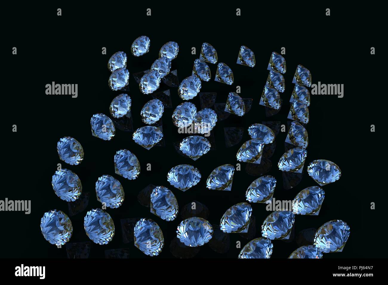 Babosa de mar antepasado Específicamente Colección de zafiro azul diamante. 3D Render diamantes sobre un fondo negro  Fotografía de stock - Alamy