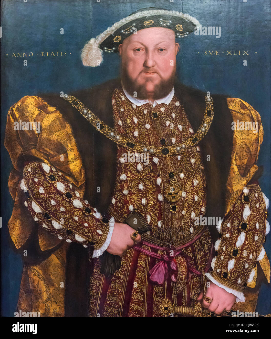 Retrato del Rey Enrique VIII, por Hans Holbein, la Galleria Nazionale d'Arte Antica, GNAA, Galería Nacional de Arte Antiguo, la galería de arte, el Palazzo Barberini, Foto de stock