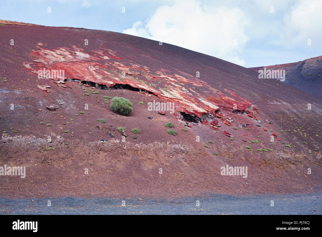 Paisajes volcánicos de Lanzarote, Islas Canarias, España Foto de stock