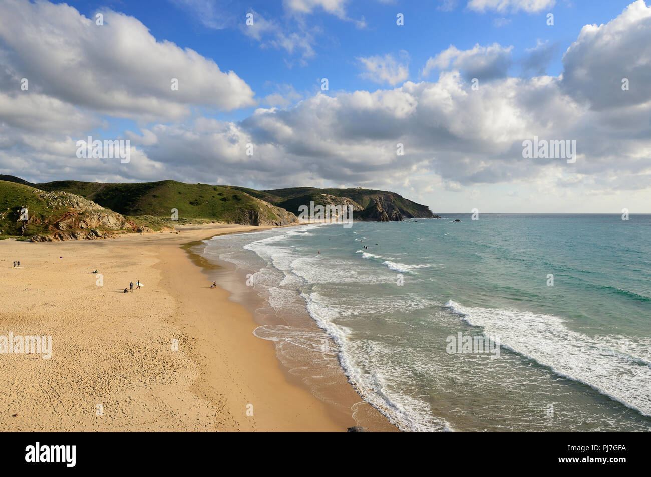 Praia do Amado (Amado Beach). Parque Natural do Sudoeste Alentejano e Costa Vicentina, la salvaje costa Atlántica de Europa. Algarve, Portugal Foto de stock