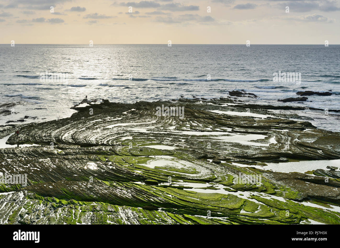 Formaciones de roca. Parque Natural do Sudoeste Alentejano e Costa Vicentina, la salvaje costa Atlántica de Europa. Algarve, Portugal Foto de stock