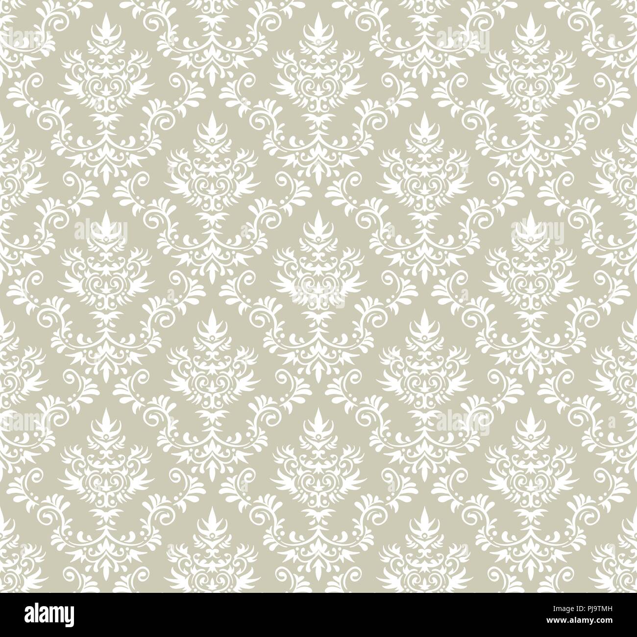 Papel tapiz de Damasco de estilo antiguo. Seamless vector patrones florales. Ilustración del Vector