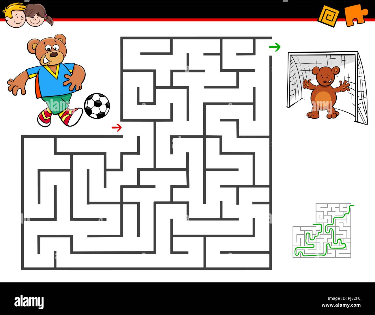 Ilustracion De Dibujos Animados De Educacion Laberinto Laberinto