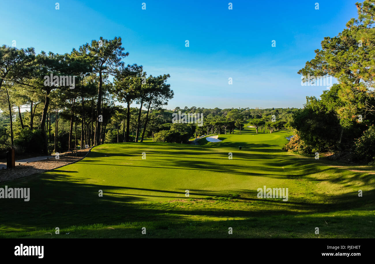 Quinta do Lago Gold Course - mejores Campos de Golf de Portugal - Algarve Foto de stock