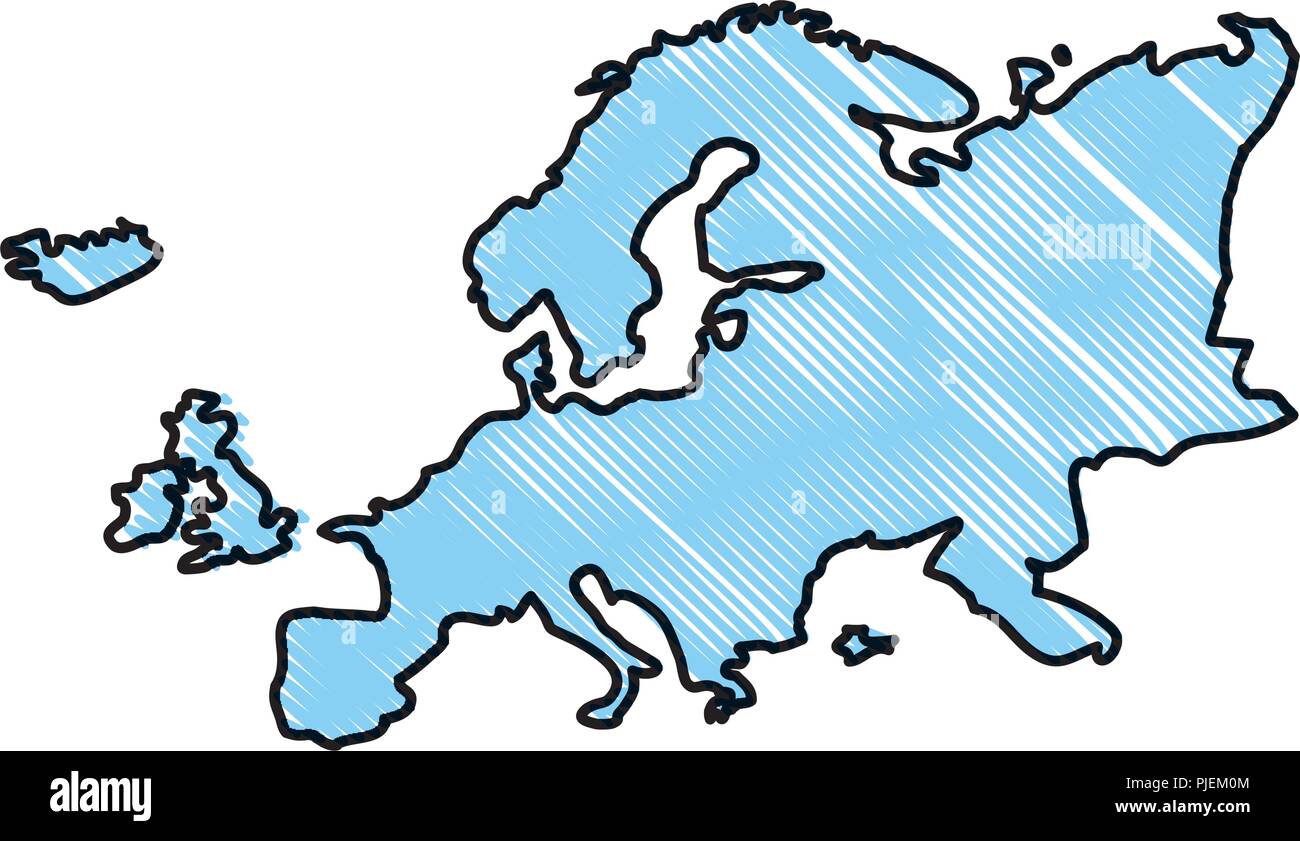 Doodle Continente Europa Geografía Mapa Design Imagen Vector De Stock Alamy 1115