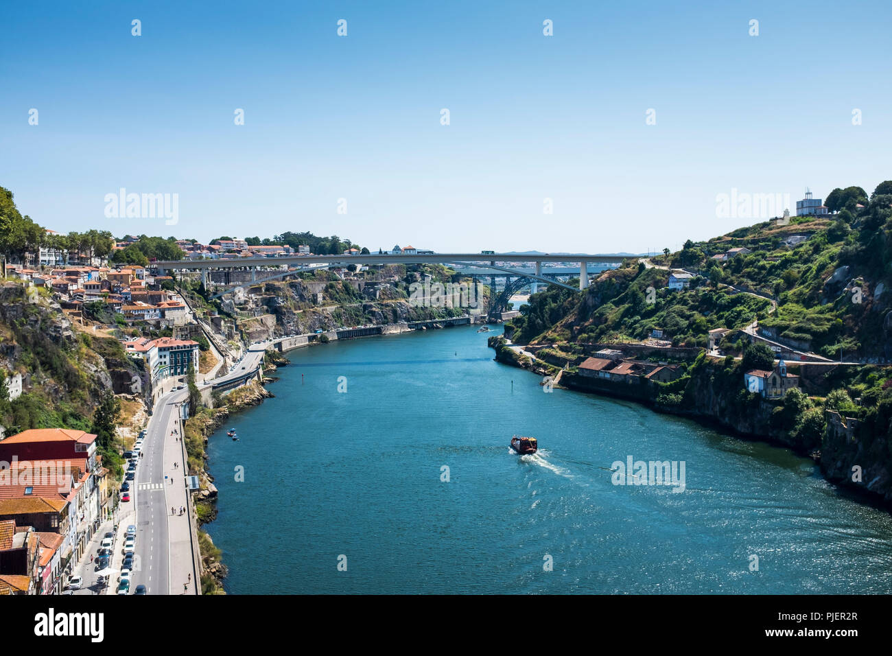 Vista desde el puente de Luis 1, Porto. Foto de stock