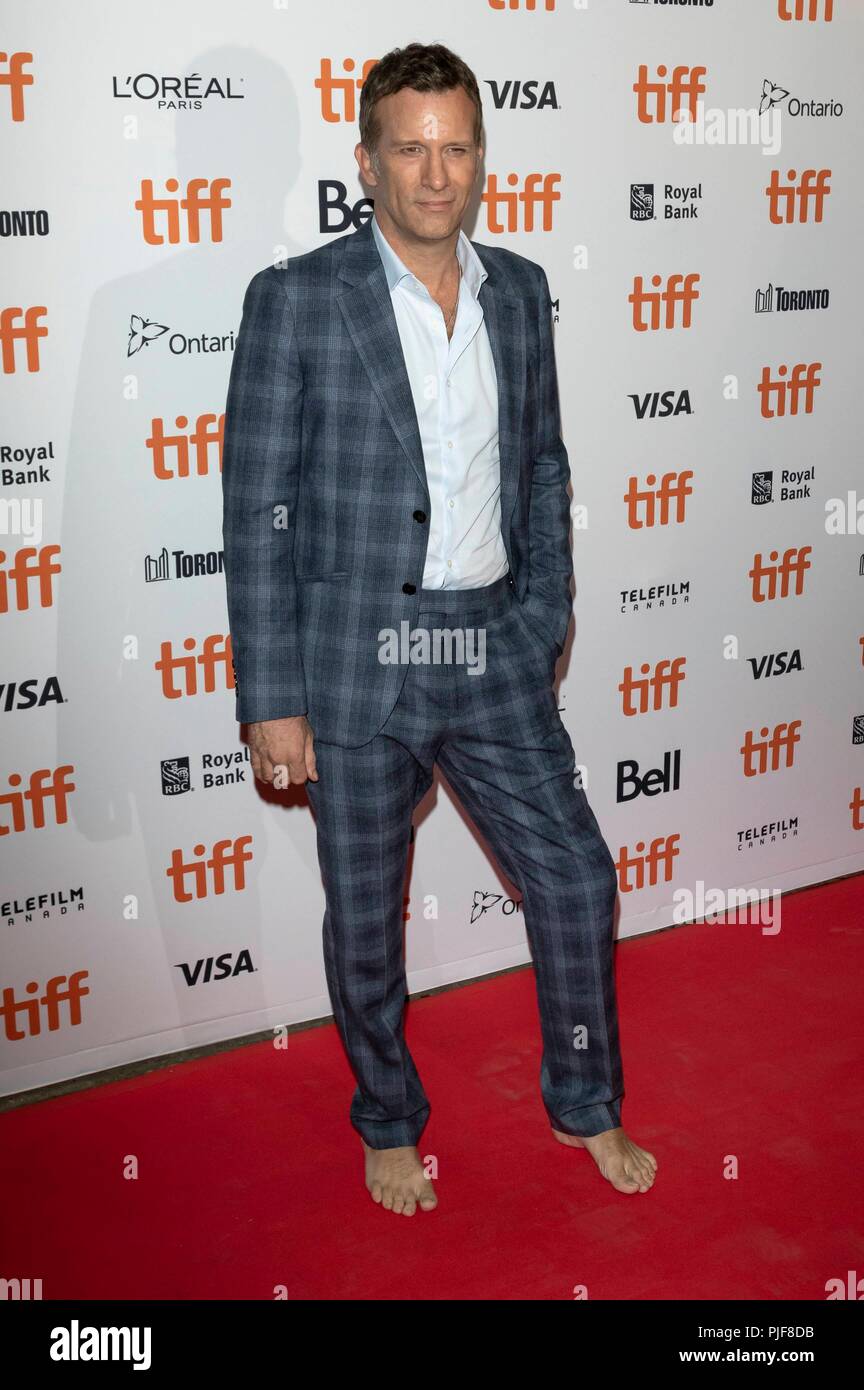 Thomas Jane atiende el estreno de 'El depredador' durante la 43ª edición del Festival Internacional de Cine de Toronto, tiff en Ryerson Theatre en Toronto, Canadá, el 06 de septiembre de 2018. Uso | en todo el mundo Foto de stock