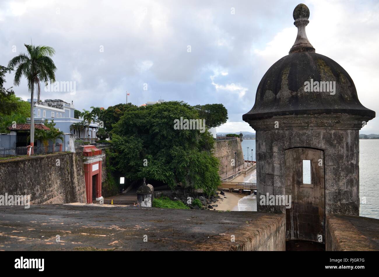 San Juan, Puerto Rico zona histórica en el Fuerte San Felipe del Morro. Foto de stock