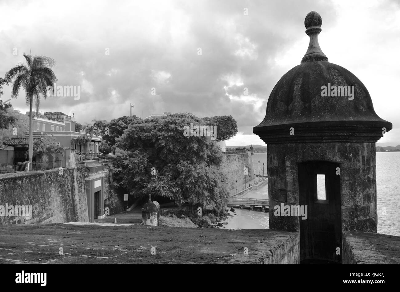 San Juan, Puerto Rico zona histórica en el Fuerte San Felipe del Morro. Foto de stock
