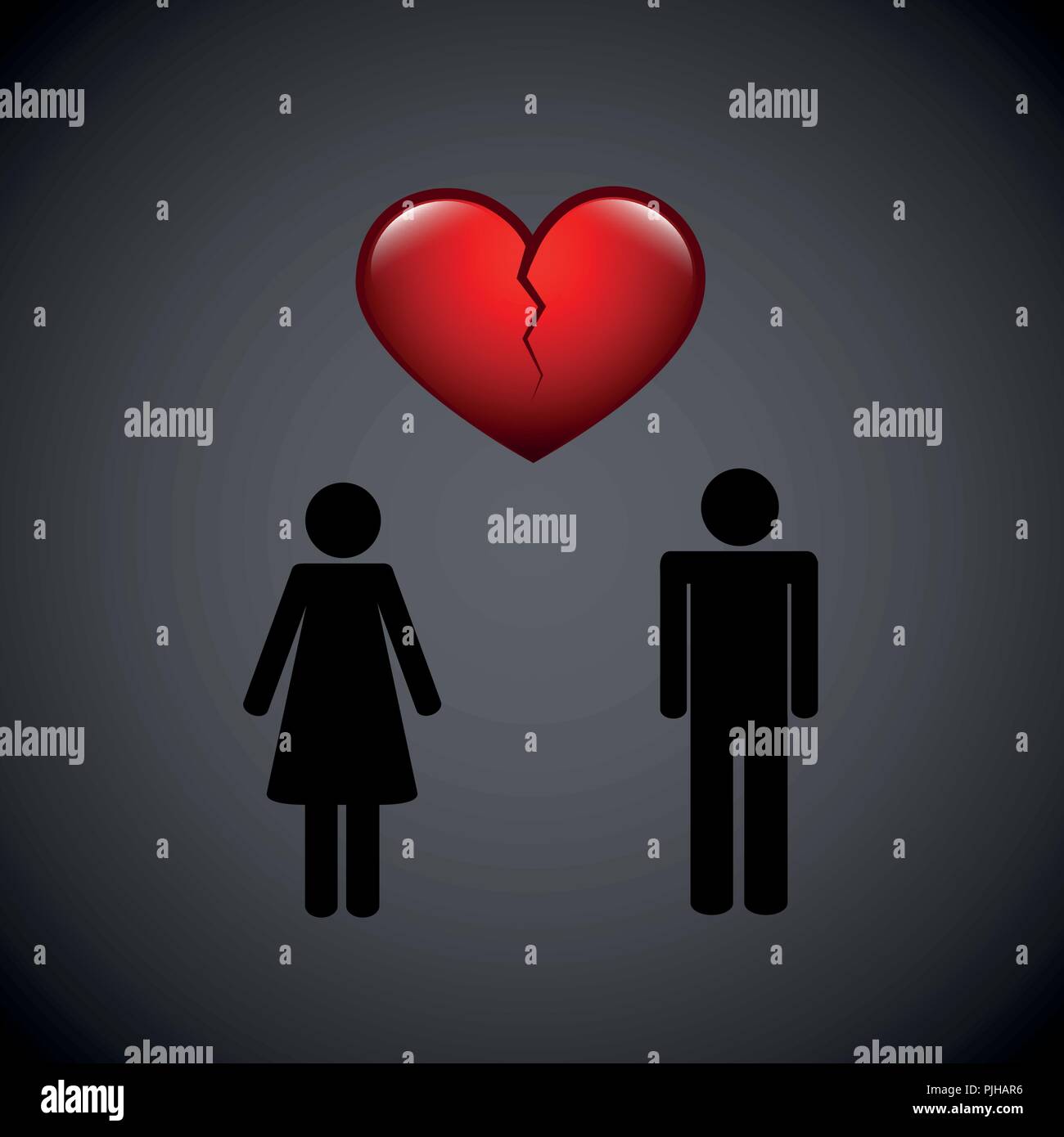 La separación entre el hombre y la mujer el pictograma ilustración vectorial EPS20 Ilustración del Vector