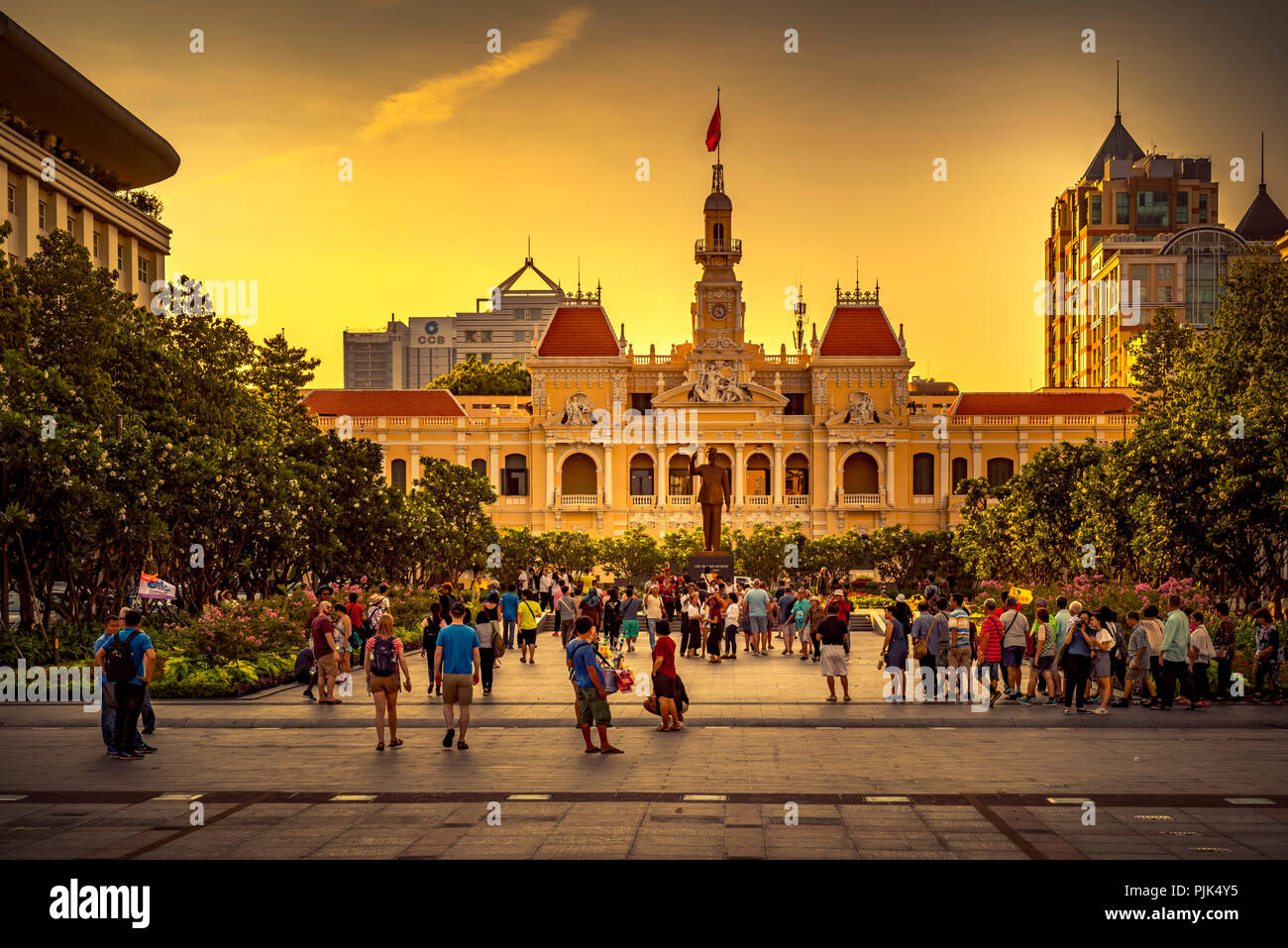 Asia, Sudeste Asiático, Vietnam del Sur, Vietnam, Saigon, Ho Chi Minh City Hall Foto de stock