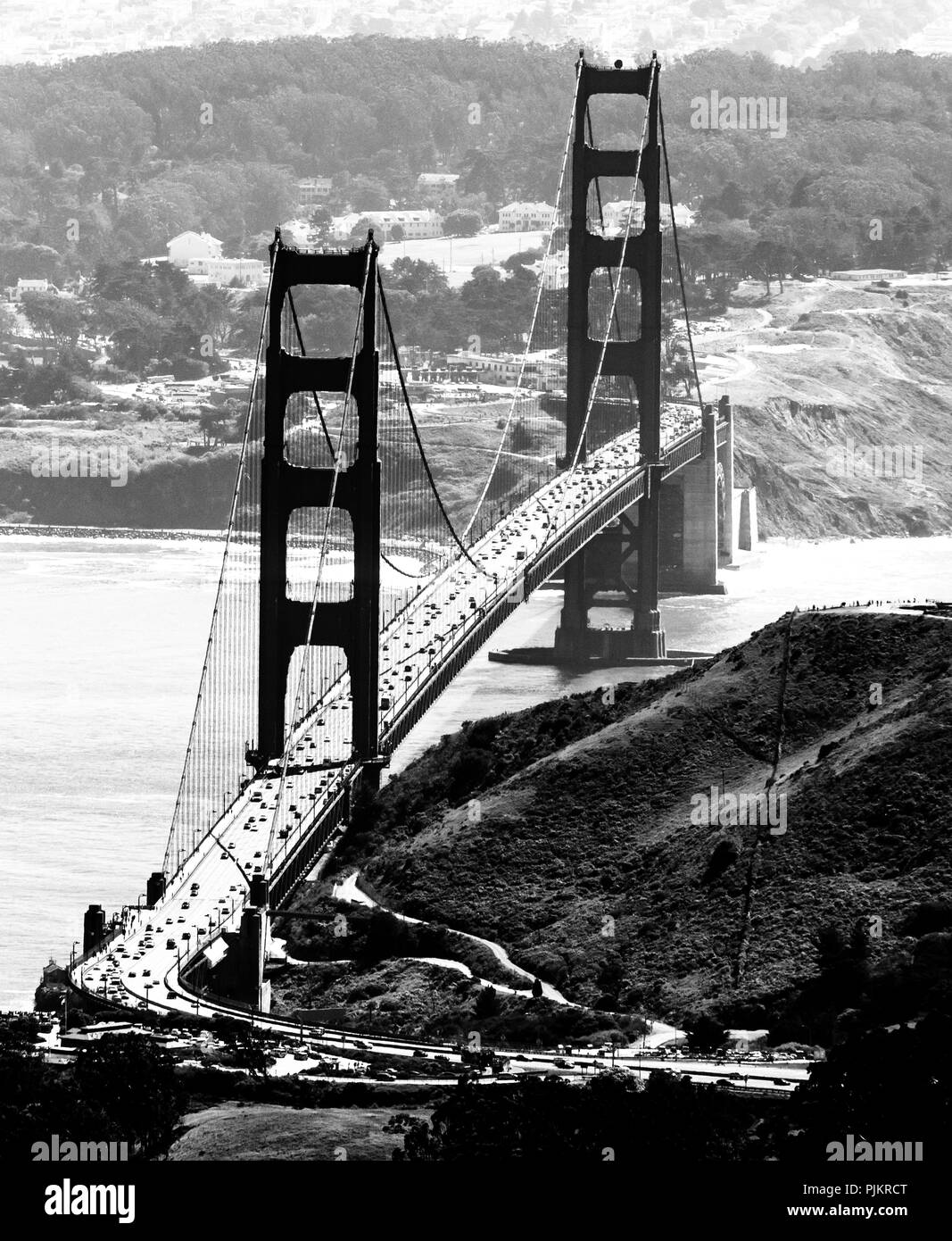 Puente Golden Gate desde el Norte, San Francisco, San Francisco Bay Area, Estados Unidos de América, California, EE.UU. Foto de stock