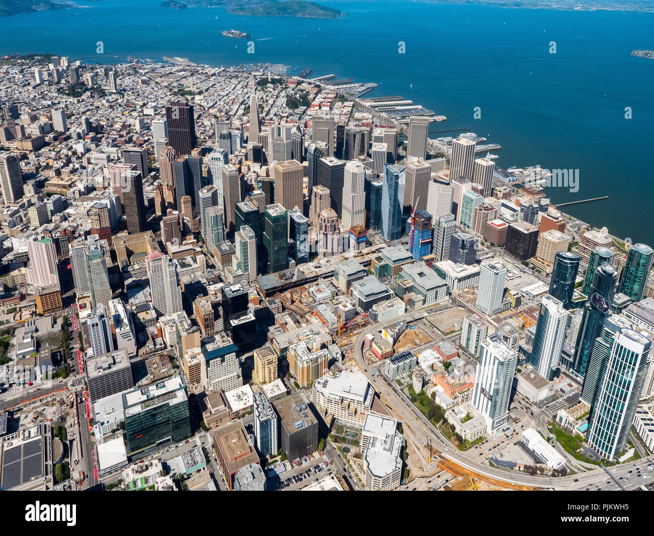 Vista de SOMA, el distrito financiero, el centro de la ciudad, en el centro de la ciudad, San Francisco, San Francisco Bay Area, Estados Unidos de América, California, EE.UU. Foto de stock