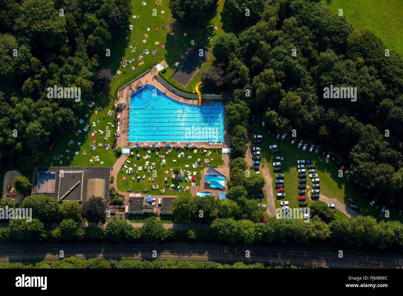 Asociación de Amigos Freibad Neheim Arnsberg eV, piscina exterior, piscina exterior, Arnsberg, Sauerland, Renania del Norte-Westfalia, Alemania Foto de stock