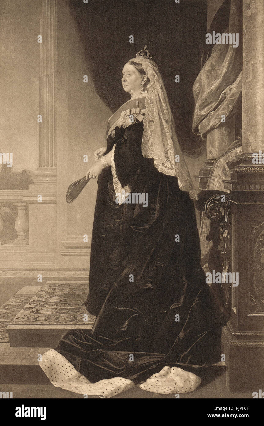 Estado retrato de la Reina Victoria en 1885 Foto de stock