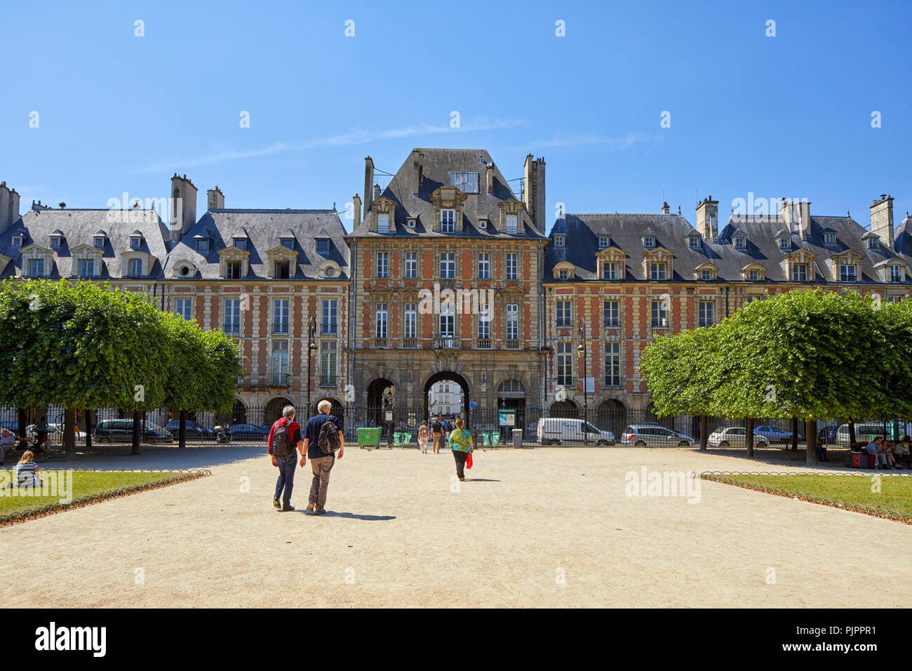 Pavillon du Roi en la Place des Vosges, París, Le Marais, Europa Foto de stock