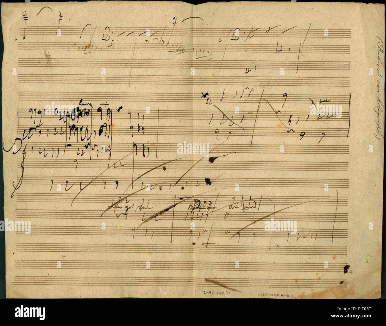 Boceto de Beethoven op. 101. Foto de stock