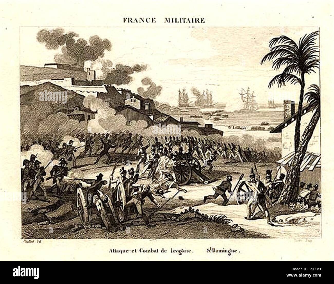 Bataille de Leogane 1794. Foto de stock