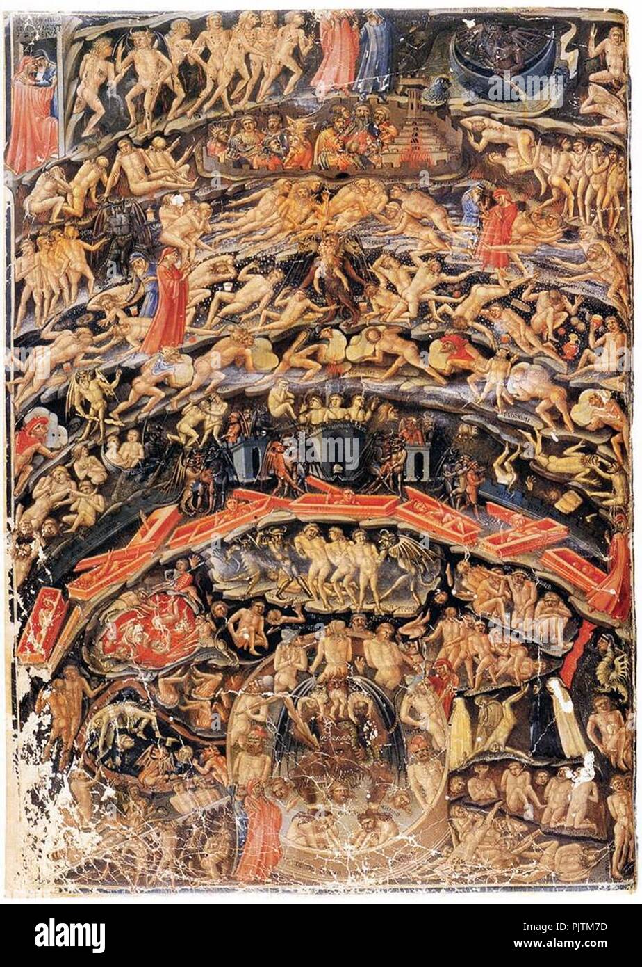 Bartolomeo di Fruosino - Inferno, a partir de la Divina Comedia de Dante  (Folio 1v Fotografía de stock - Alamy