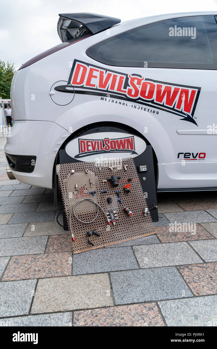 Inyección de metanol DevilSown prestaciones equipos para coches Foto de stock
